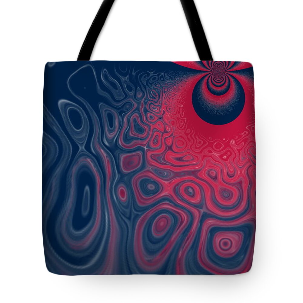 Red Tote Bag featuring the digital art Melted Glory by Designs By L