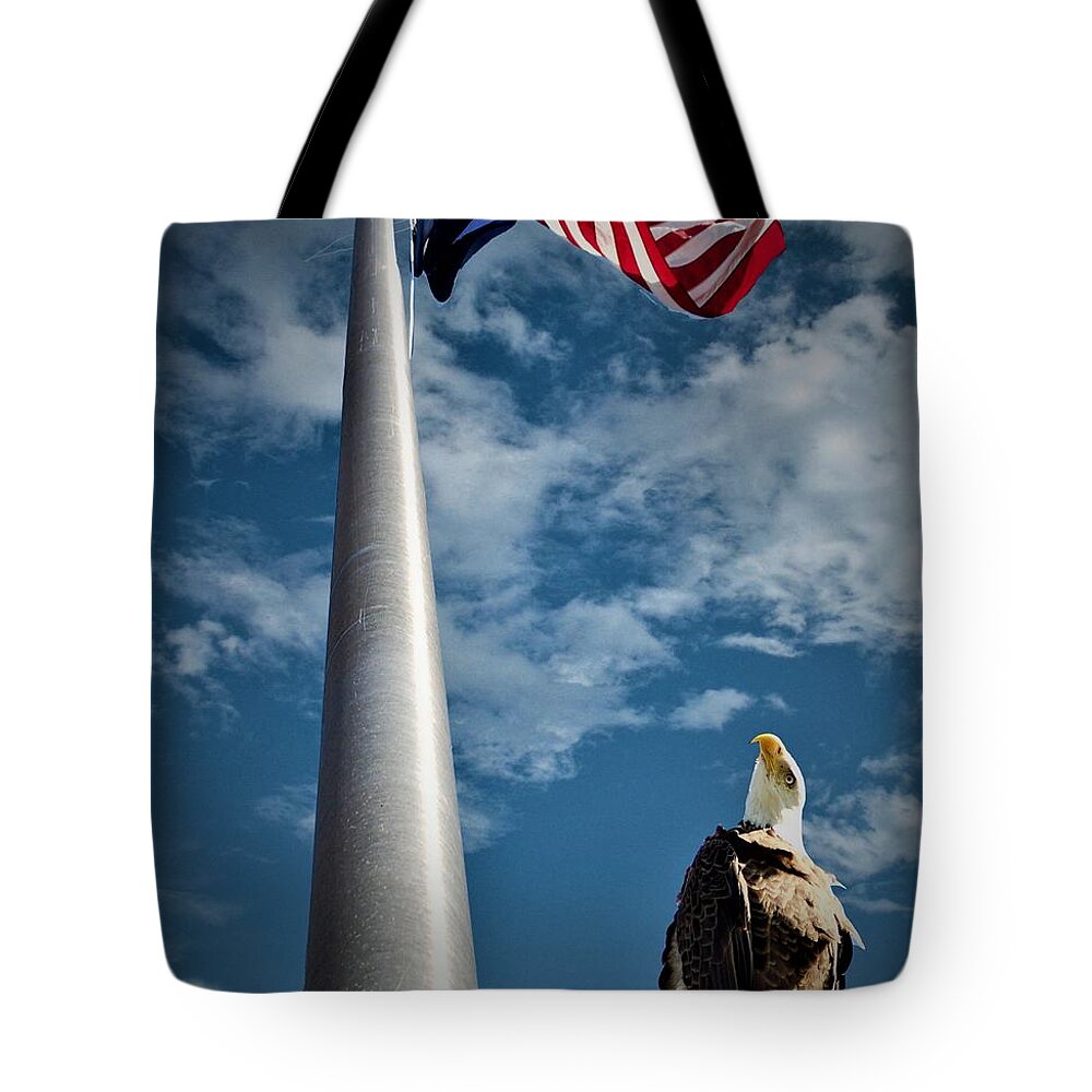 Eagle Tote Bag featuring the photograph Memorial Day by Sandy Poore
