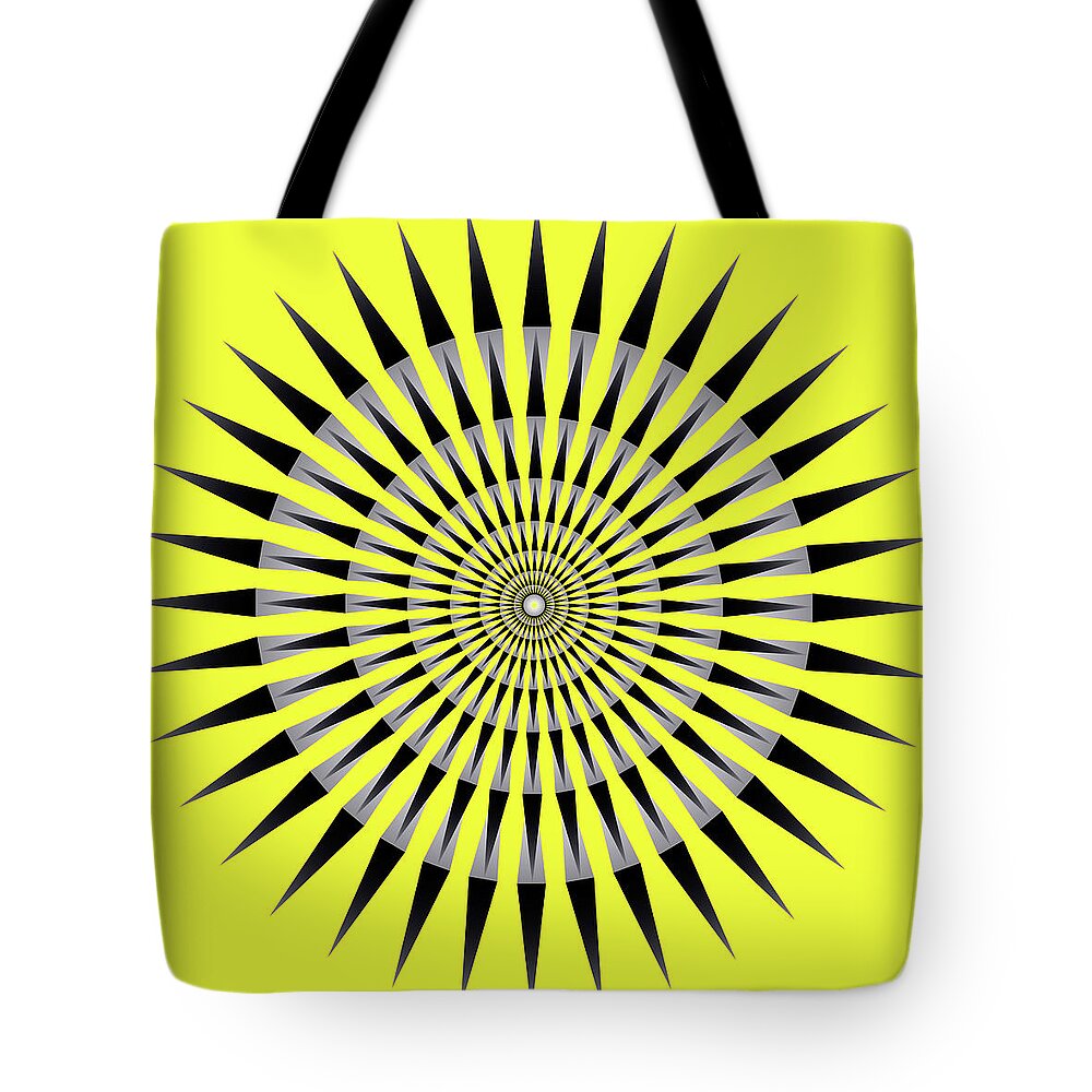 Op Art Tote Bag featuring the mixed media Memory's Gate by Gianni Sarcone