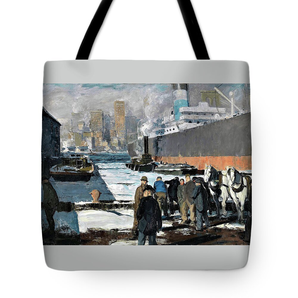 Men Of The Docks Tote Bag featuring the painting Men of the Docks - Digital Remastered Edition by George Wesley Bellows