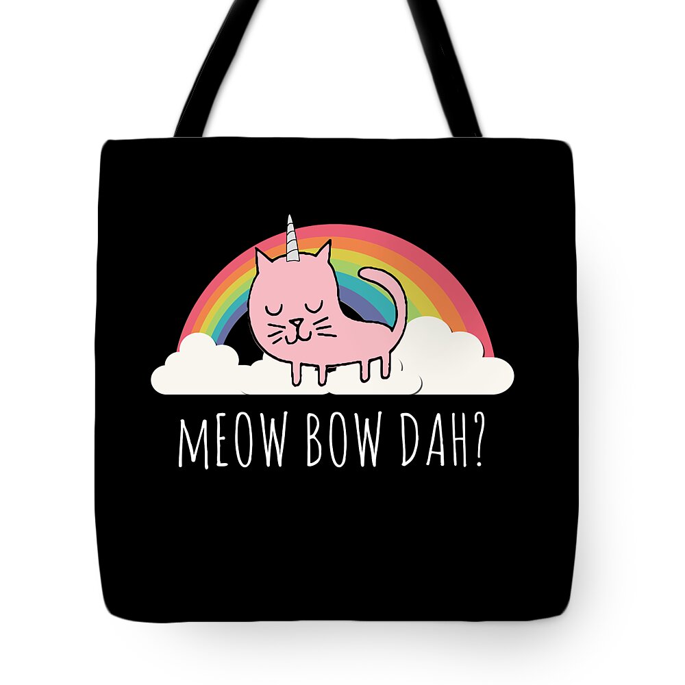 Cool Tote Bag featuring the digital art Meow Bow Dah by Flippin Sweet Gear