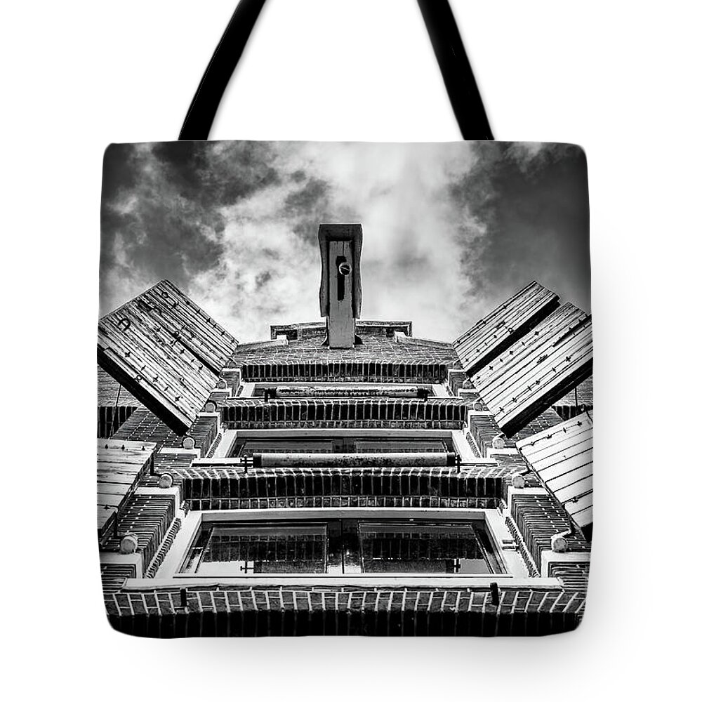Home Tote Bag featuring the photograph Merchant house, Amsterdam, black and white by Jane Rix