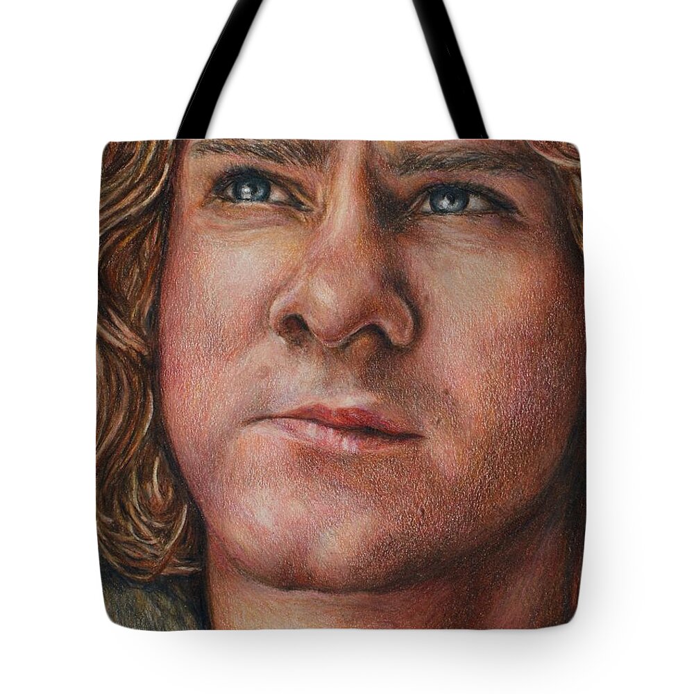 Hobbit Tote Bag featuring the drawing Merry by Christine Jepsen