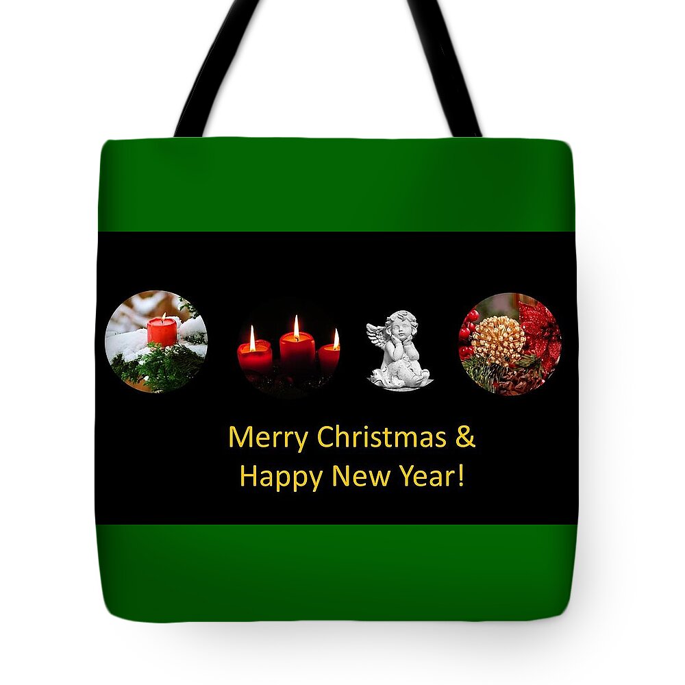 Christmas Tote Bag featuring the photograph Merry Christmas and Happy New Year by Nancy Ayanna Wyatt