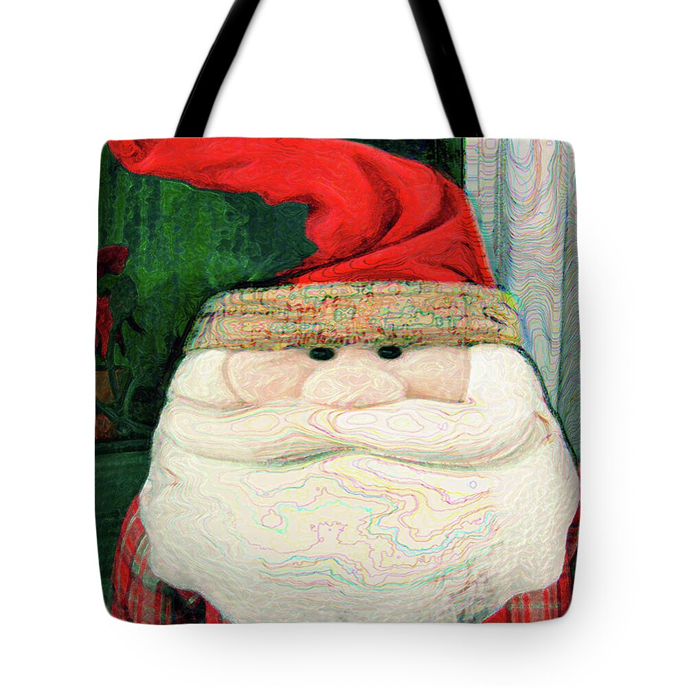 Santa Art Tote Bag featuring the digital art Merry Christmas Art 14 by Miss Pet Sitter