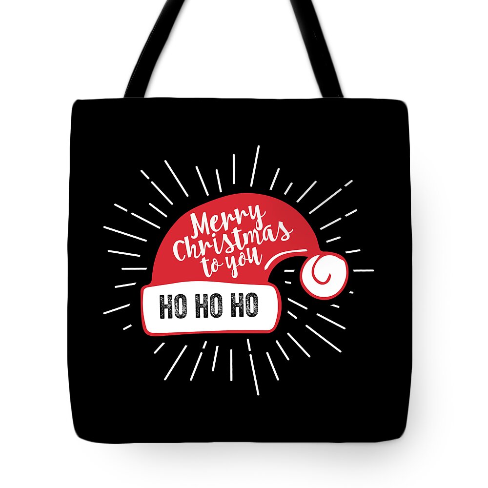 Christmas 2023 Tote Bag featuring the digital art Merry Christmas to You Santa Hat by Flippin Sweet Gear