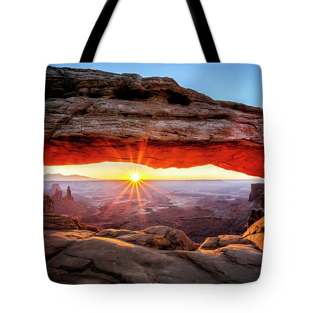 2020 Utah Trip Tote Bag featuring the photograph Mesa Arch by Gary Johnson