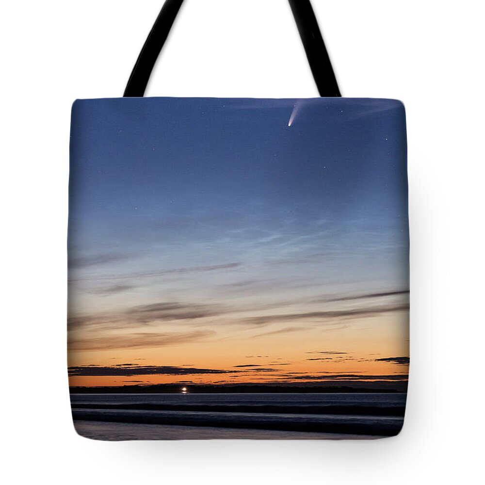 Comet Tote Bag featuring the photograph Message from the Universe - the Comet NEOWISE by Anita Nicholson