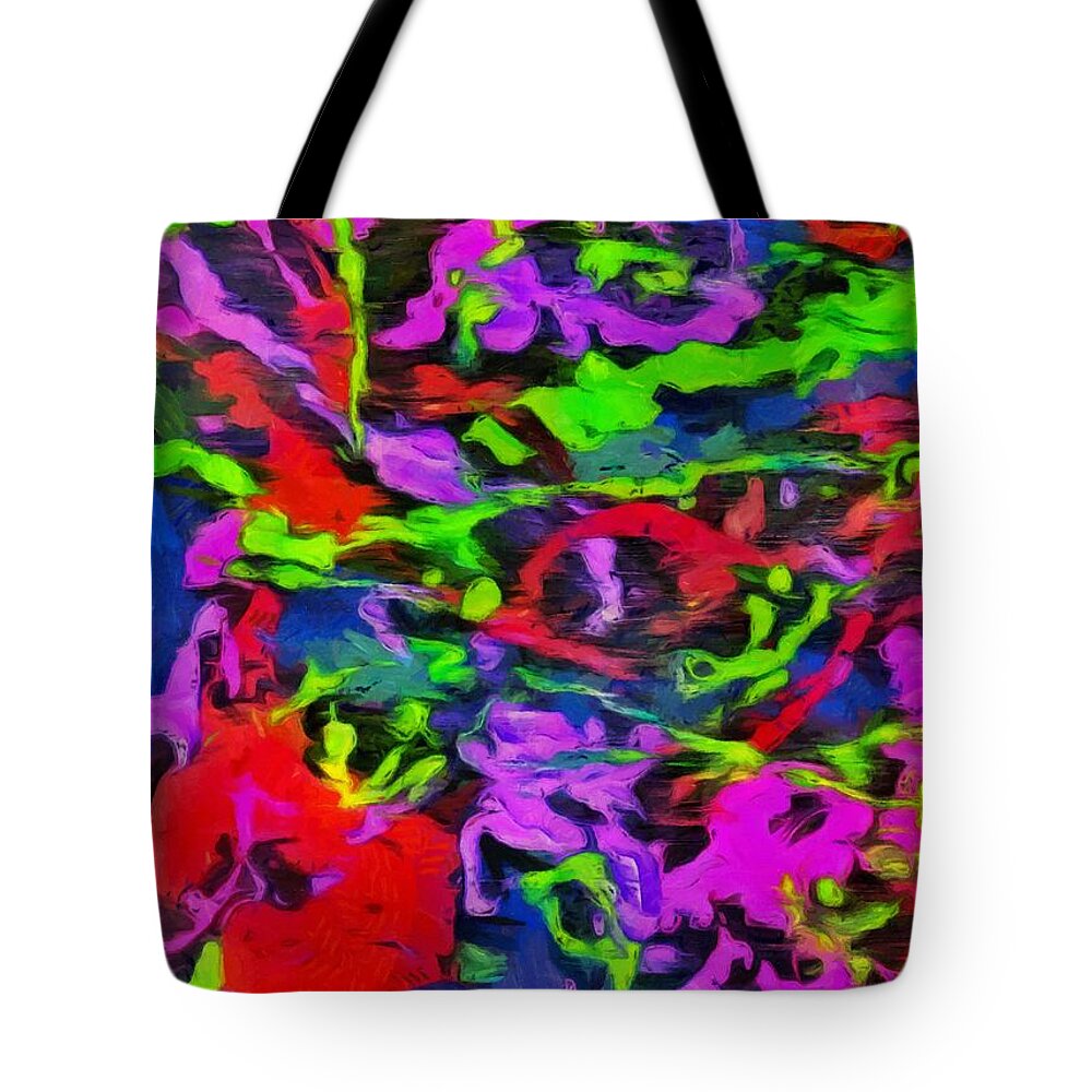 Splatter Tote Bag featuring the mixed media Messy Paint by Christopher Reed