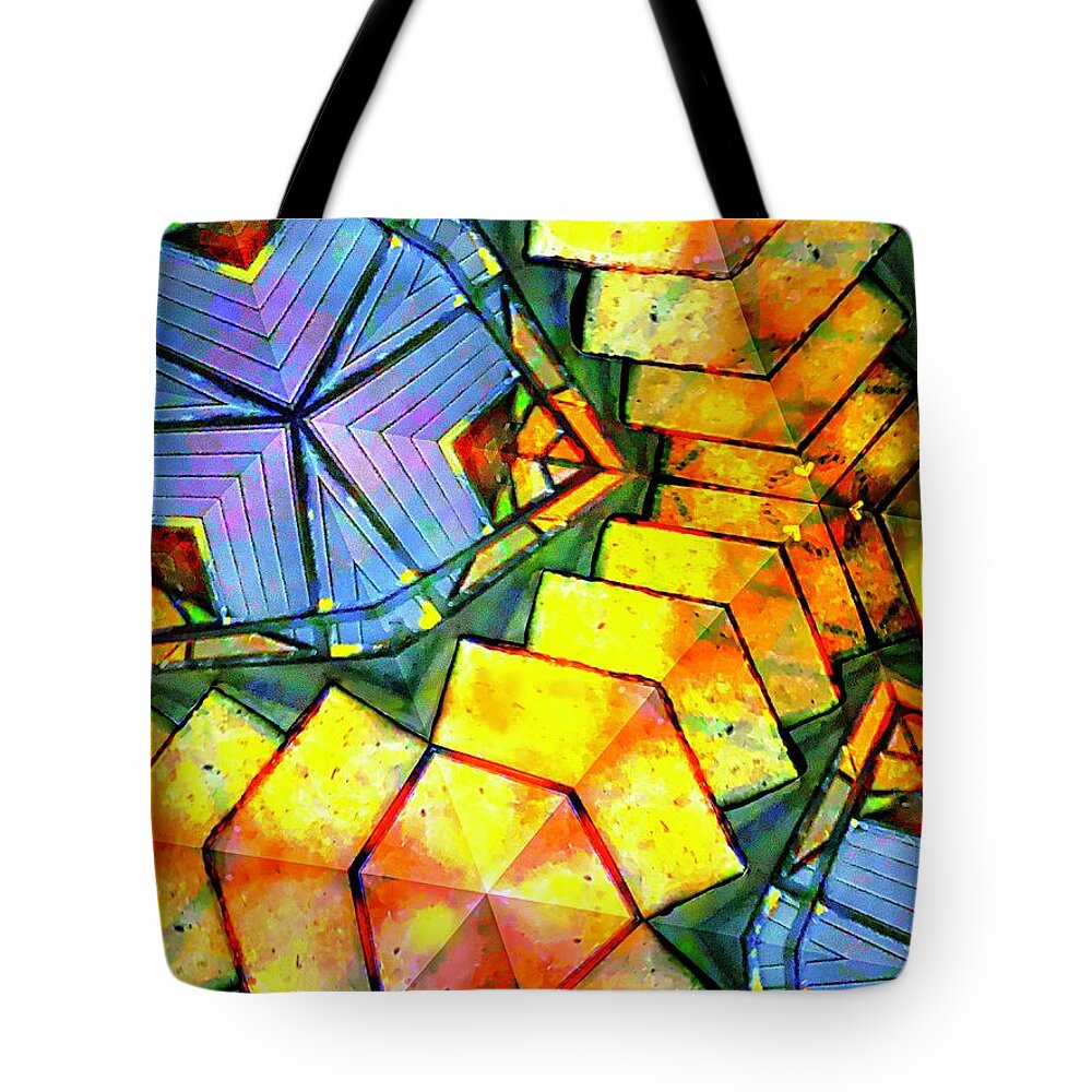 Optics Euphoria Stain Glass Tote Bag featuring the digital art MezzMe by Glenn Hernandez