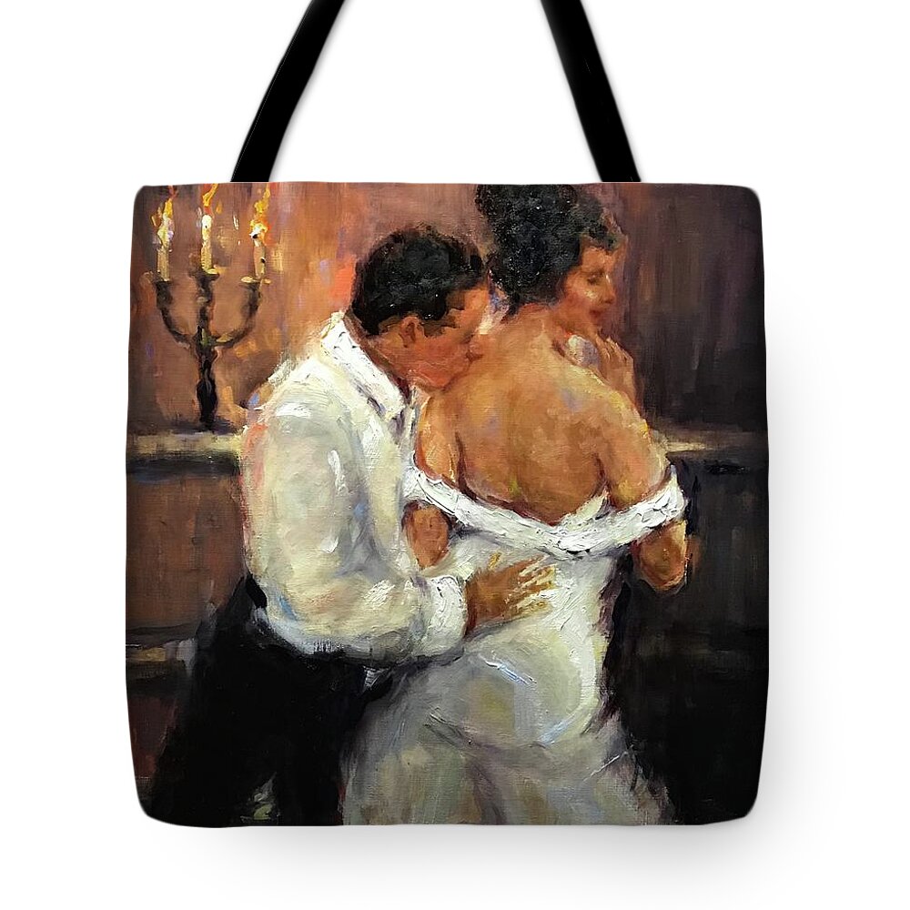  Tote Bag featuring the painting Mi Amore by Ashlee Trcka
