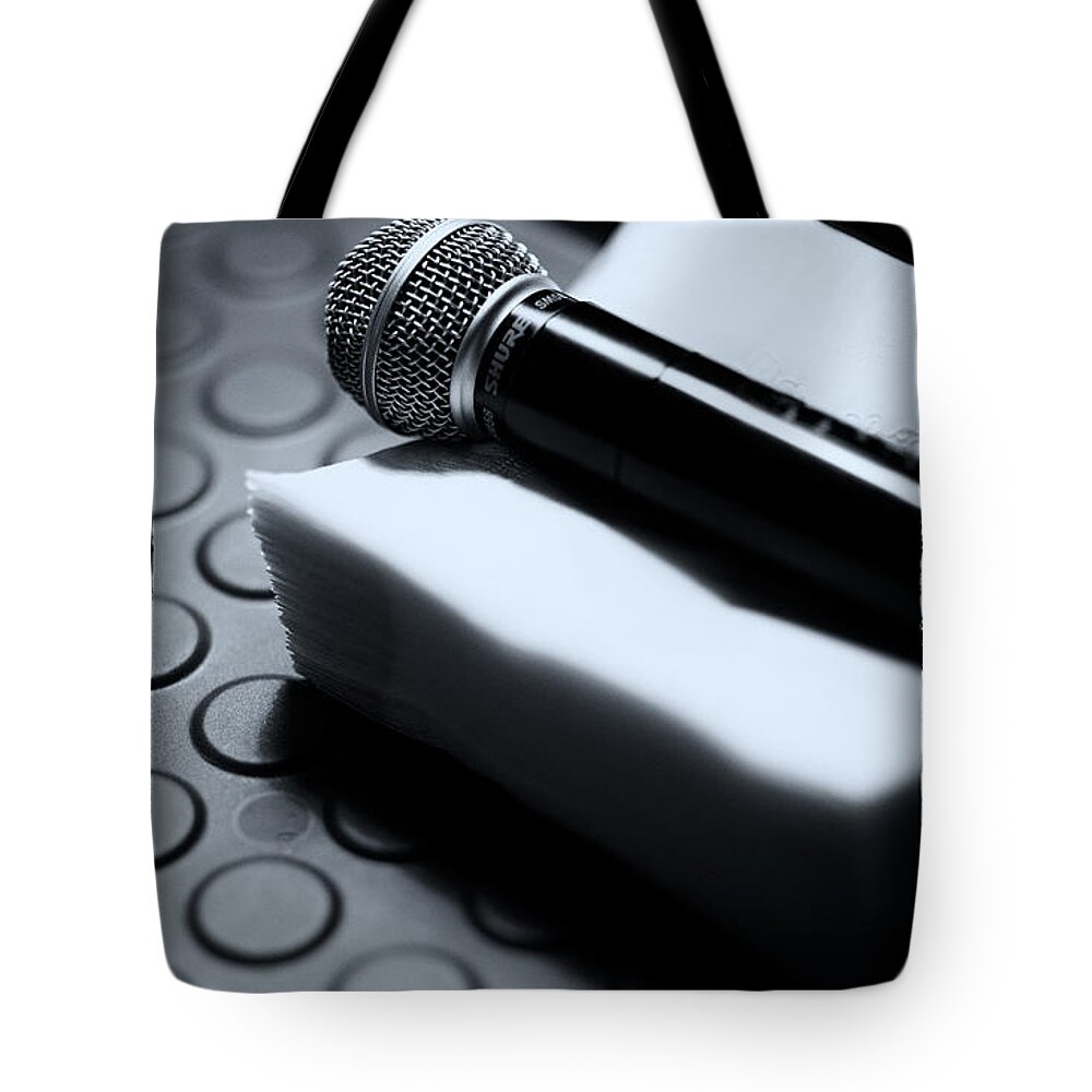 Mic Tote Bag featuring the photograph Mic by Jim Whitley