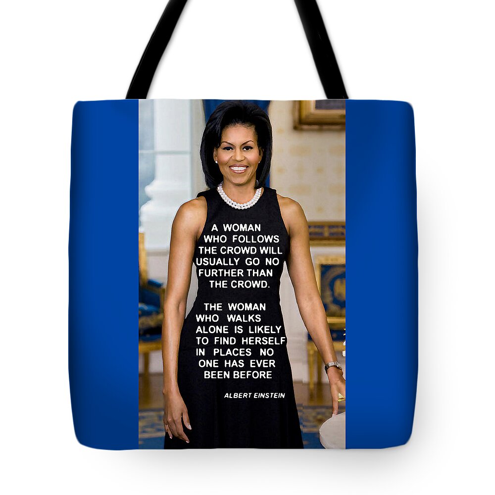Michelle Obama Tote Bag featuring the digital art Michelle by David Zimmerman