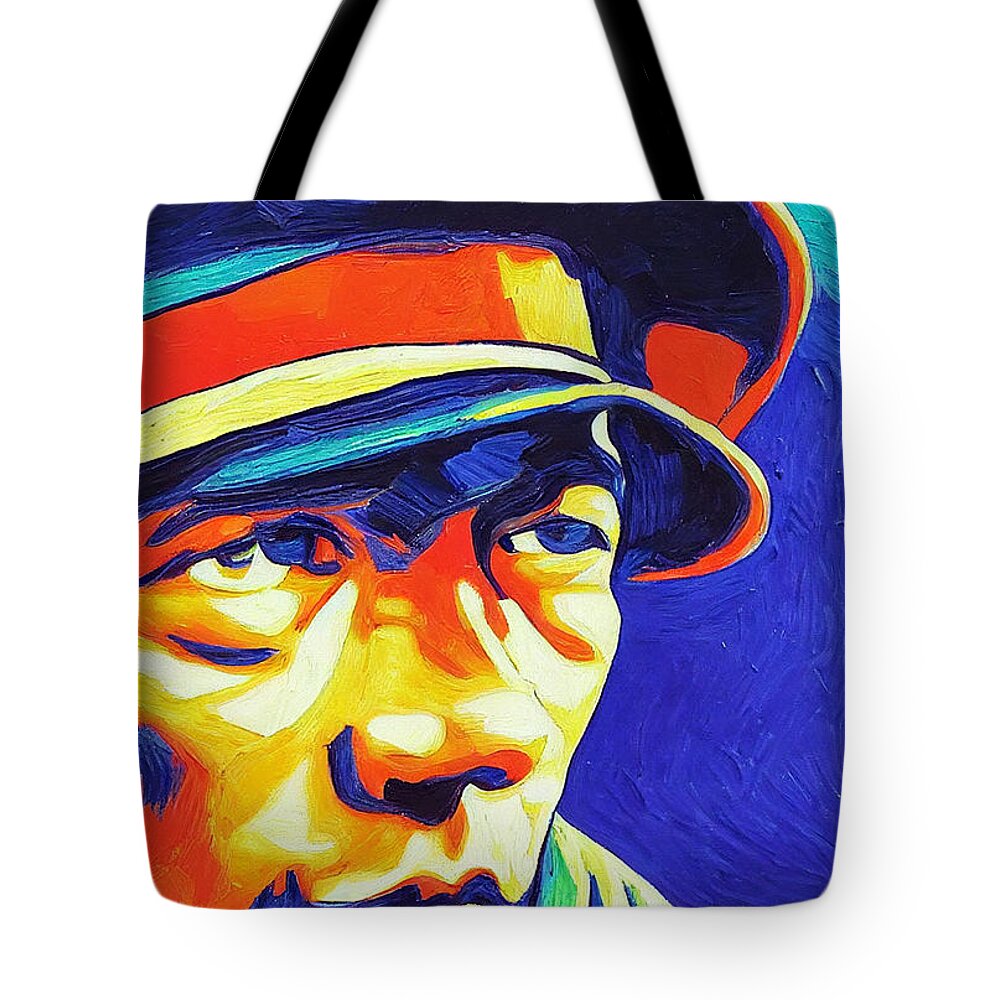 Mickey Mantle Oil Painting In The Style Décor Tote Bag featuring the painting MICKEY MANTLE oil painting in the style inspire 0432c53703 3e6459 6450432d 04364535 ab55 by Celestial Images
