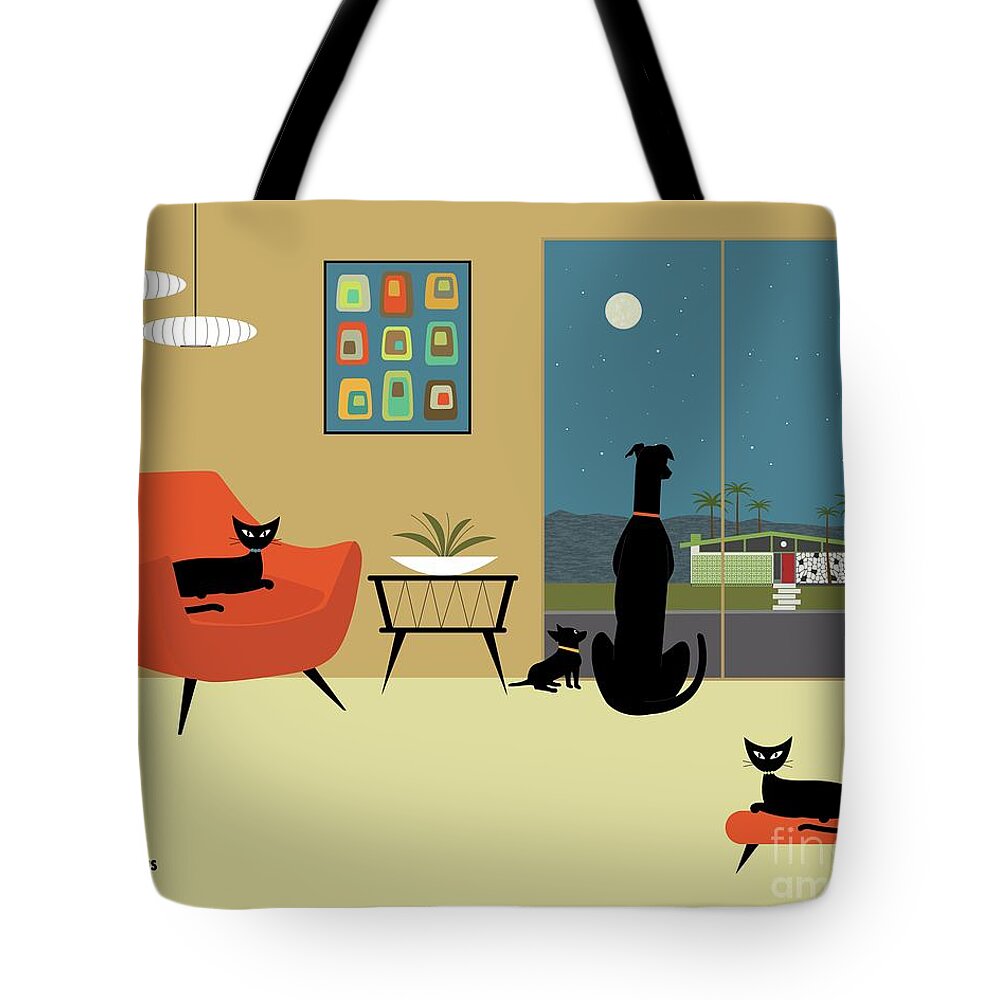 Mid Century Modern Tote Bag featuring the digital art Mid Century Modern View by Donna Mibus