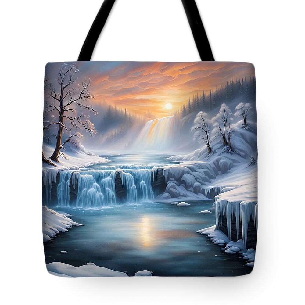 Winter Tote Bag featuring the photograph Mid-winter Sunset by Cate Franklyn