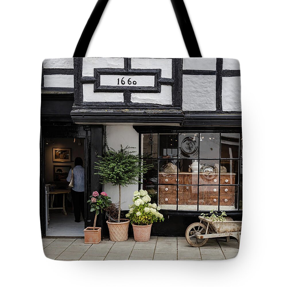 Architecture Tote Bag featuring the photograph Midhurst shops by Shirley Mitchell