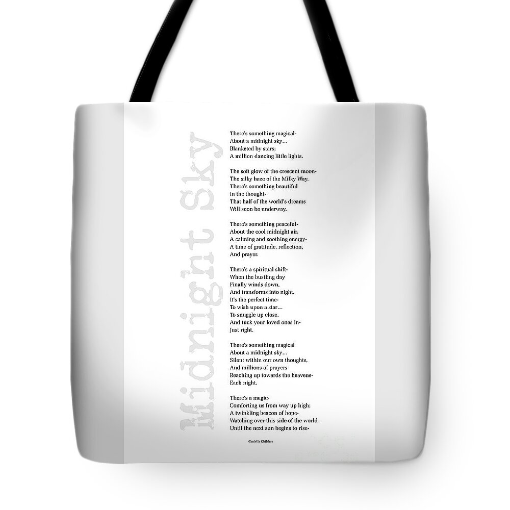 Midnight Sky Tote Bag featuring the digital art Midnight Sky by Tanielle Childers