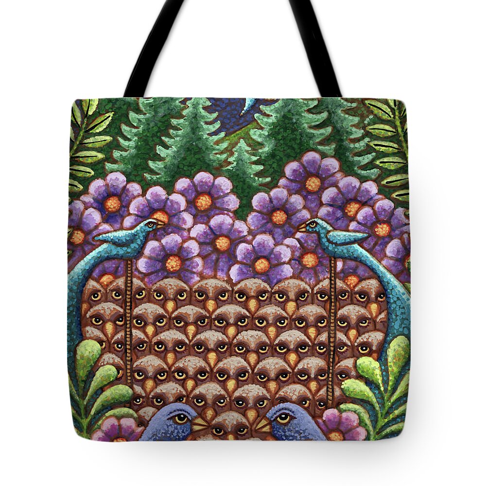 Bird Tote Bag featuring the painting Midnight Summit by Amy E Fraser