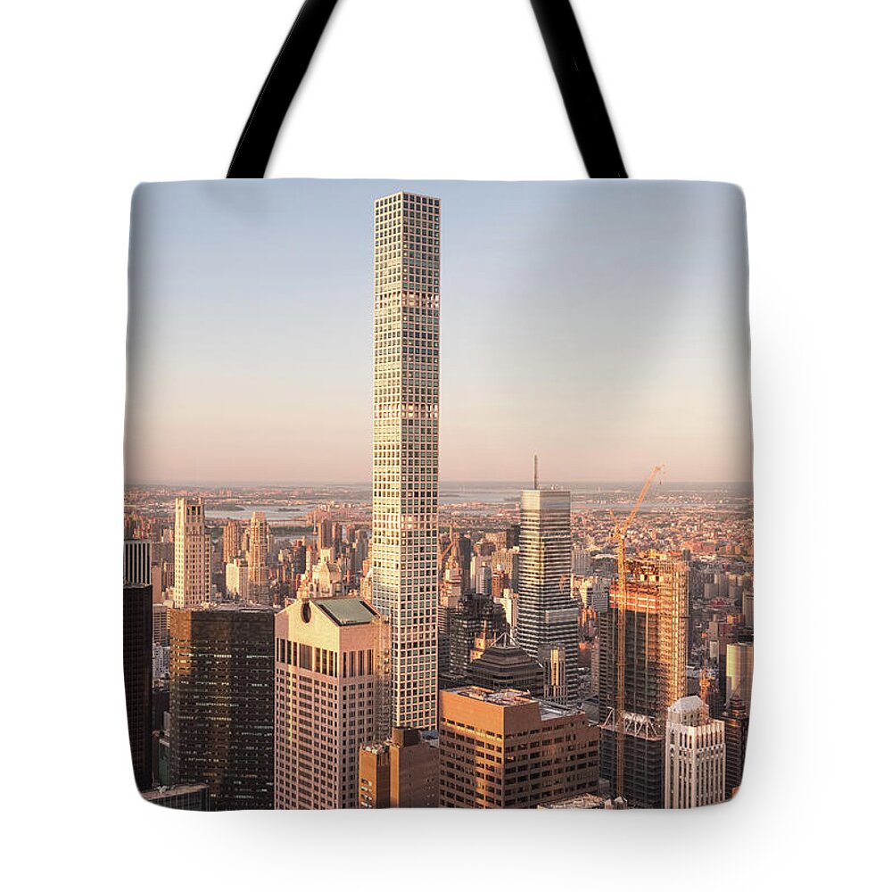 New York Tote Bag featuring the photograph Midtown Manhattan At Sunset by Alberto Zanoni