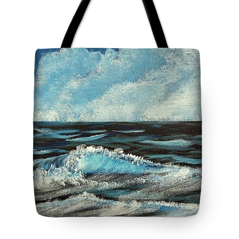  Tote Bag featuring the painting Mighty Ocean by Jesse Entz