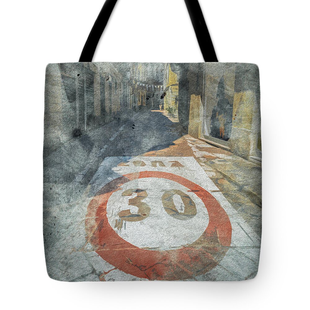 Architecture Tote Bag featuring the photograph Milan Road Sign by Chris Fletcher