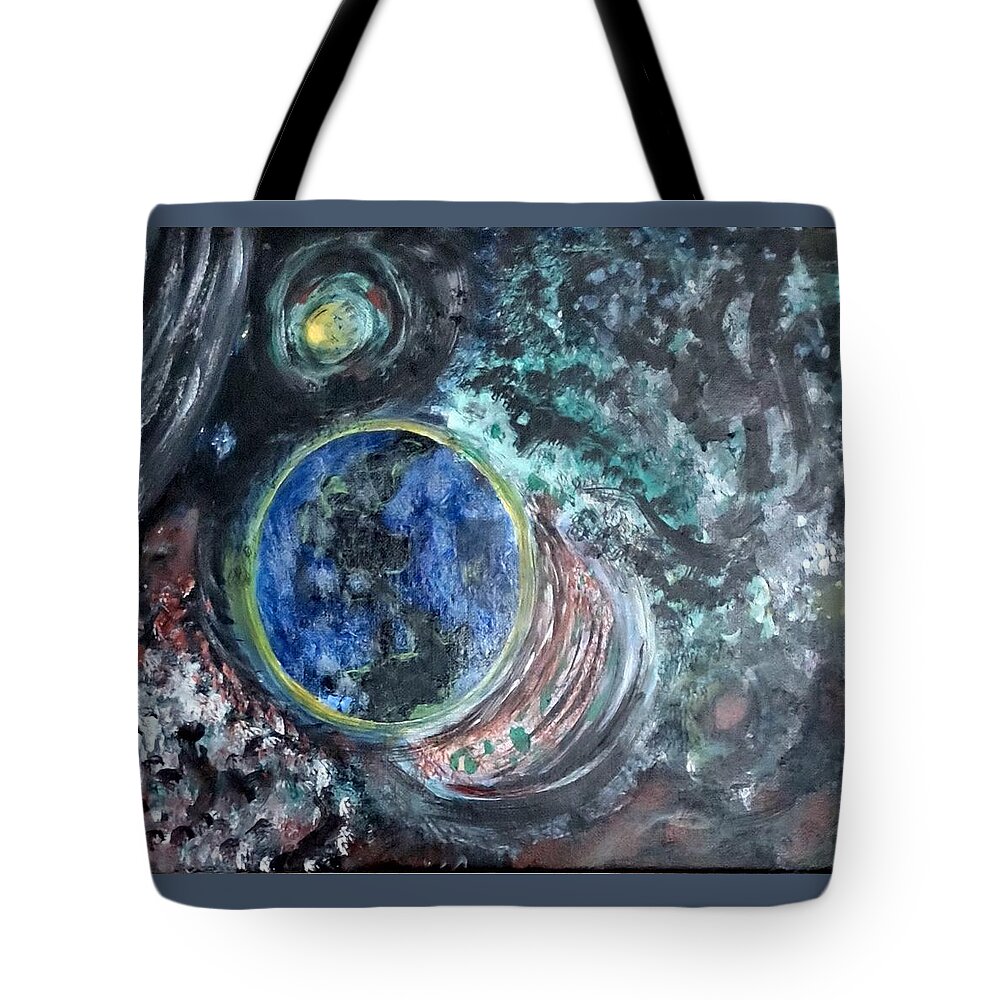 Milk Way Tote Bag featuring the painting Milky Way Galaxy by Suzanne Berthier