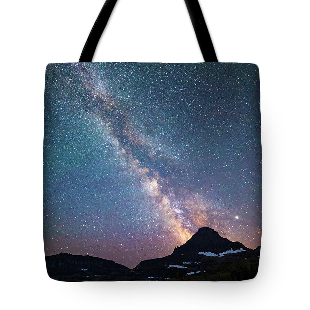 Milky Way Tote Bag featuring the photograph Milky Way over Glacier National Park by Robert Miller