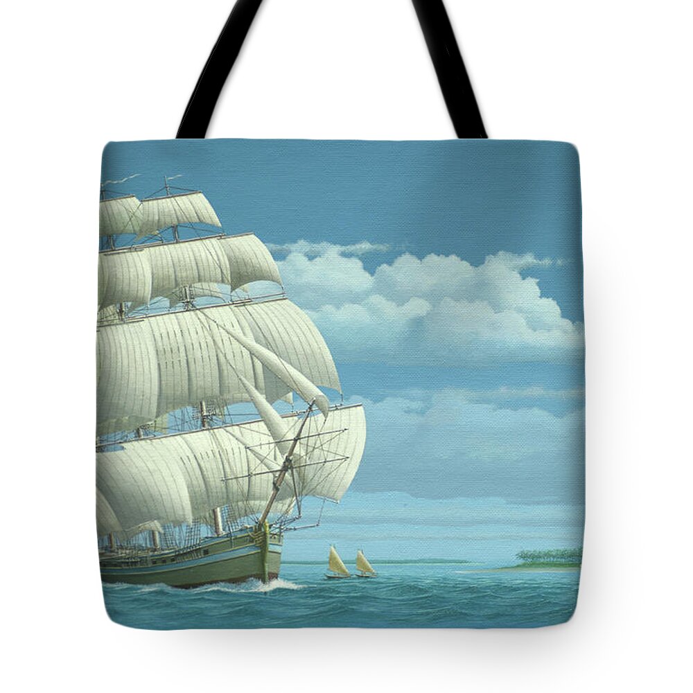 Millennium of Sailing in Marshall Islands British Merchant Ship Britannia Tote  Bag by Keith Reynolds Wind River Studios Website