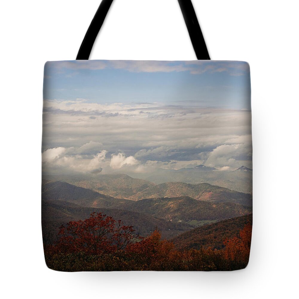Blue Ridge Parkway Tote Bag featuring the photograph Mills River Valley on the Blue Ridge Parkway by Joni Eskridge