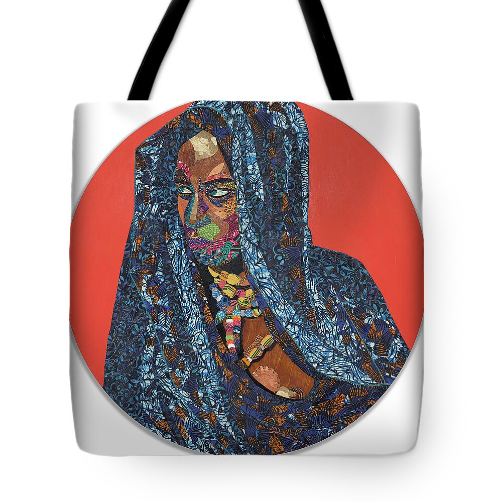 Black Art Tote Bag featuring the tapestry - textile Mindfulness - The Muses Collection by Apanaki Temitayo M