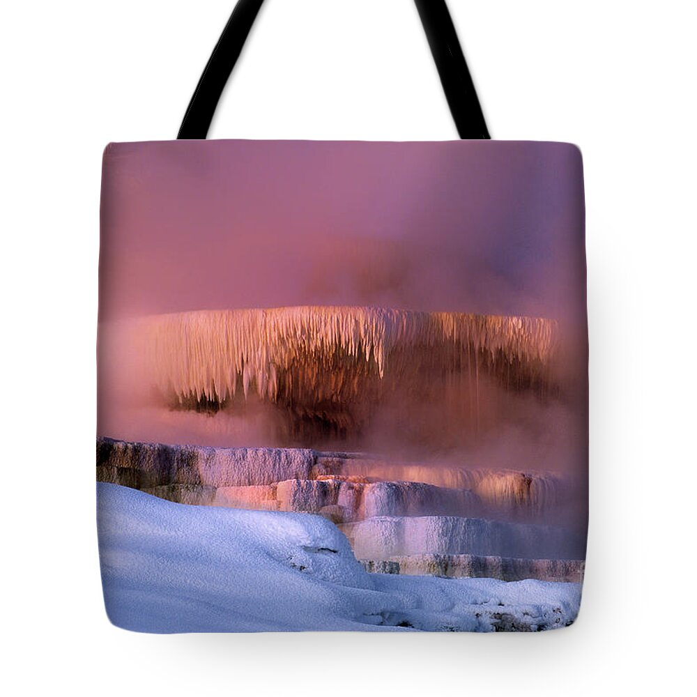 Dave Welling Tote Bag featuring the photograph Minerva Springs Yellowstone National Park Wyoming by Dave Welling