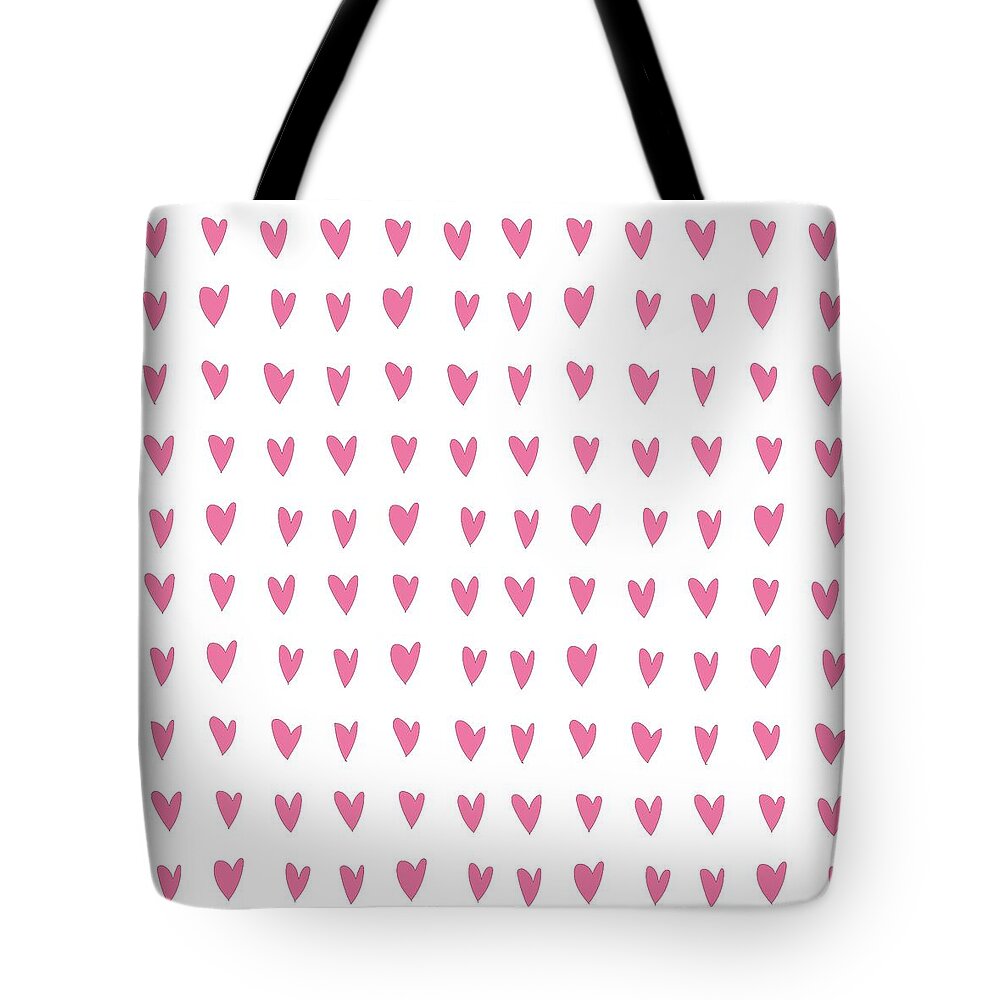 Hearts Tote Bag featuring the drawing Mini Hearts by Ashley Rice