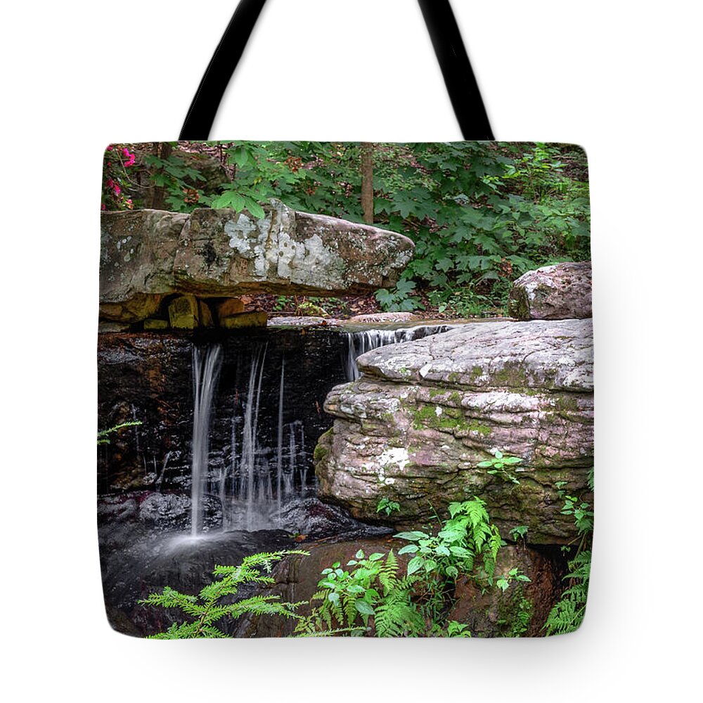 Waterfall Tote Bag featuring the photograph Mini Waterfall by James Barber