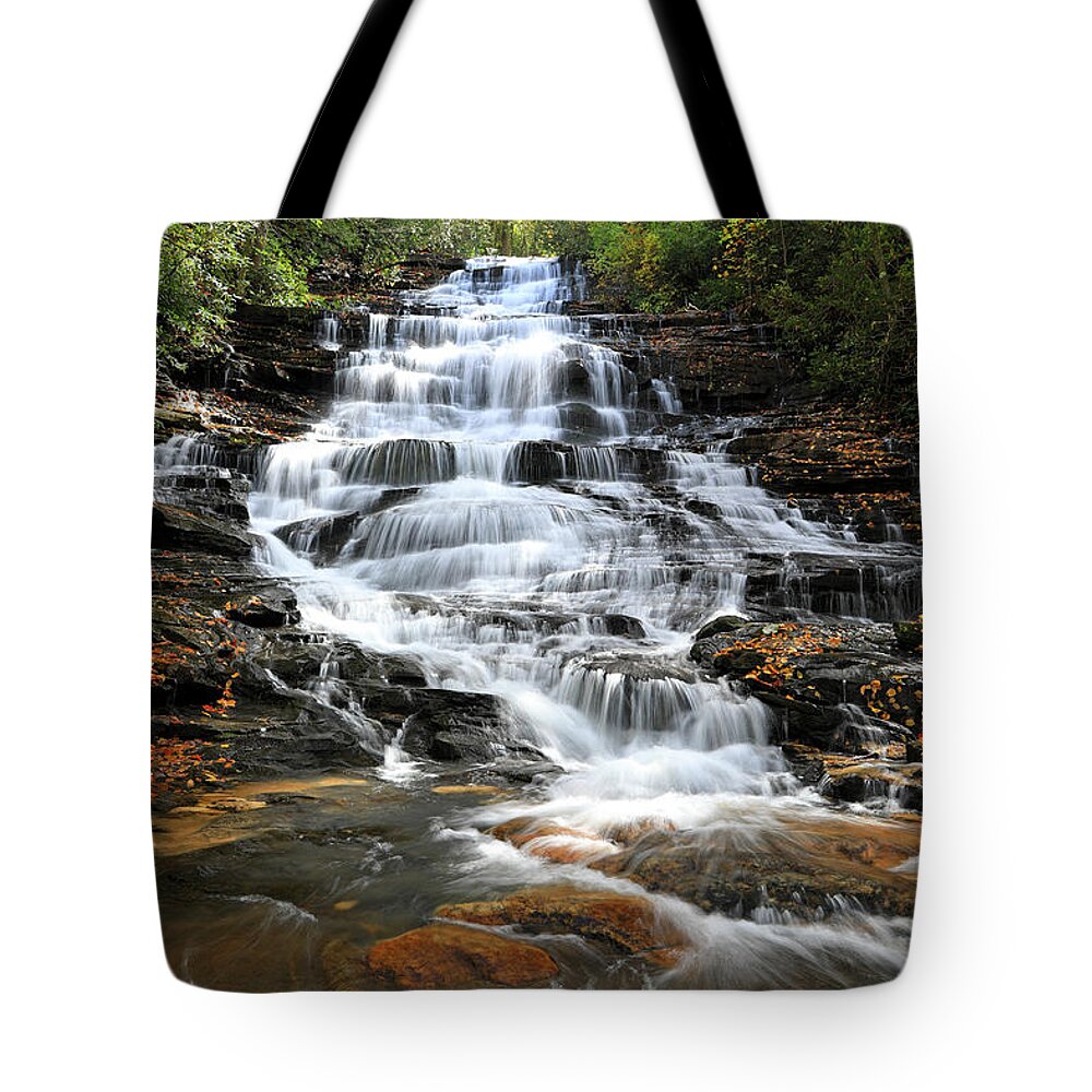 Waterfall Tote Bag featuring the photograph Minnehaha Waterfall - Georgia by Richard Krebs