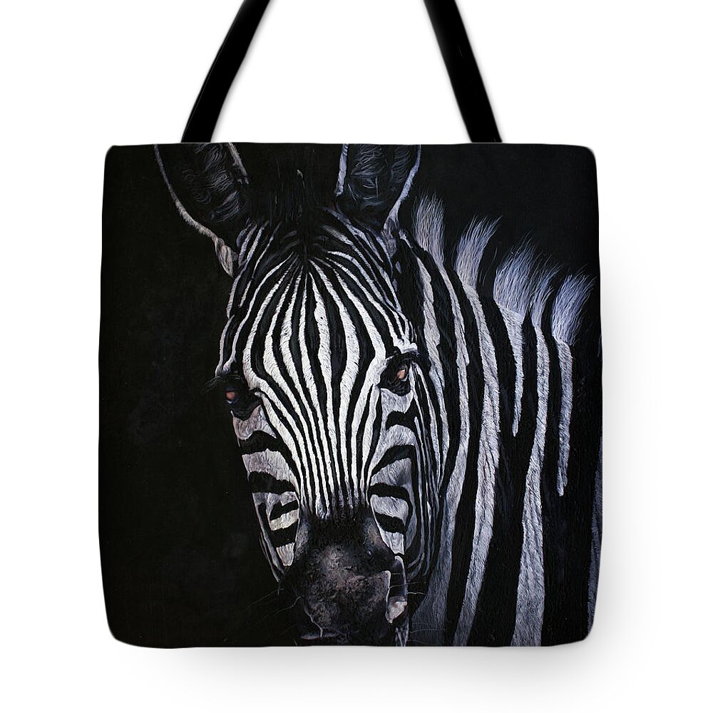 African Wildlife Tote Bag featuring the painting Mischievious by Ronnie Moyo