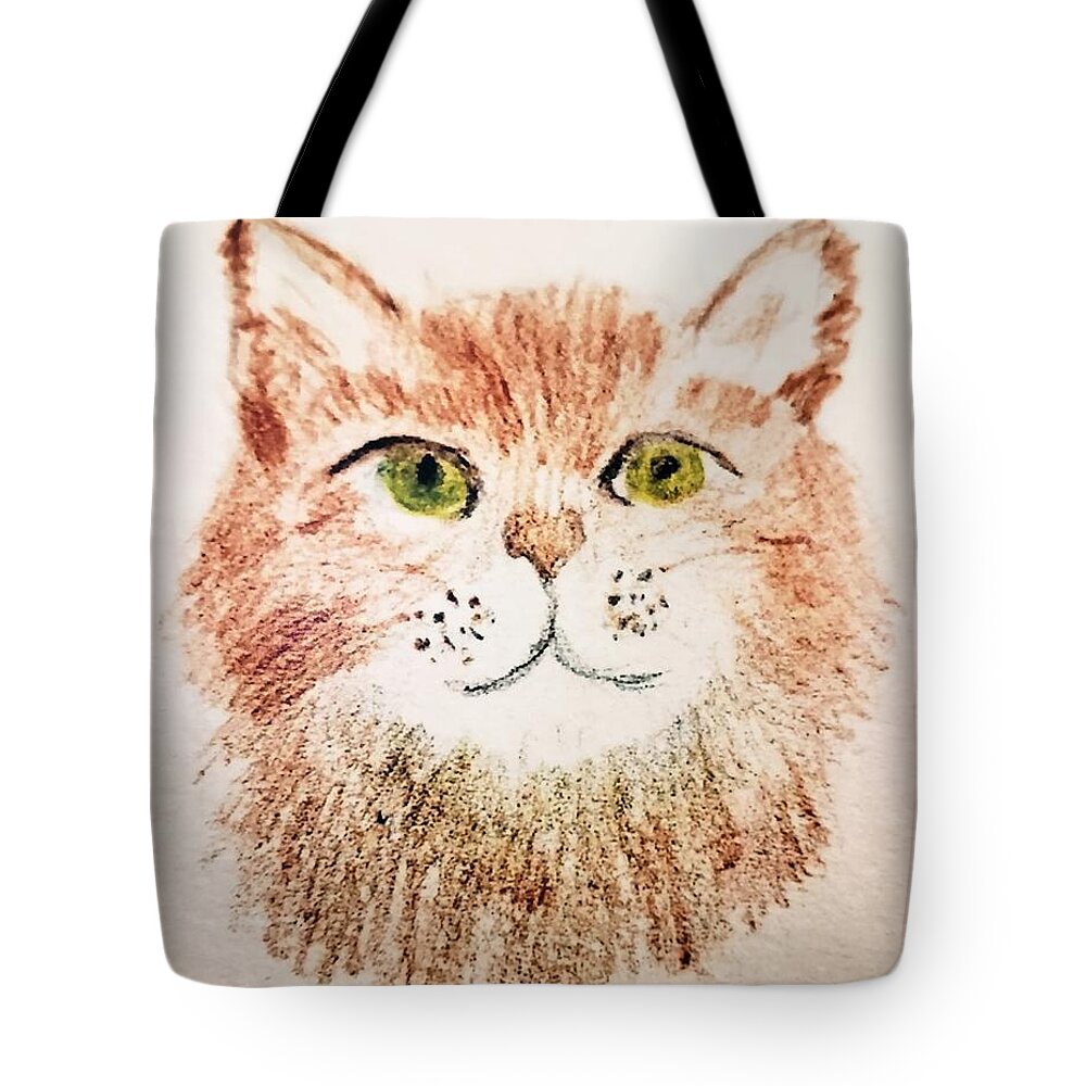  Tote Bag featuring the painting Miss Kitty by Margaret Welsh Willowsilk