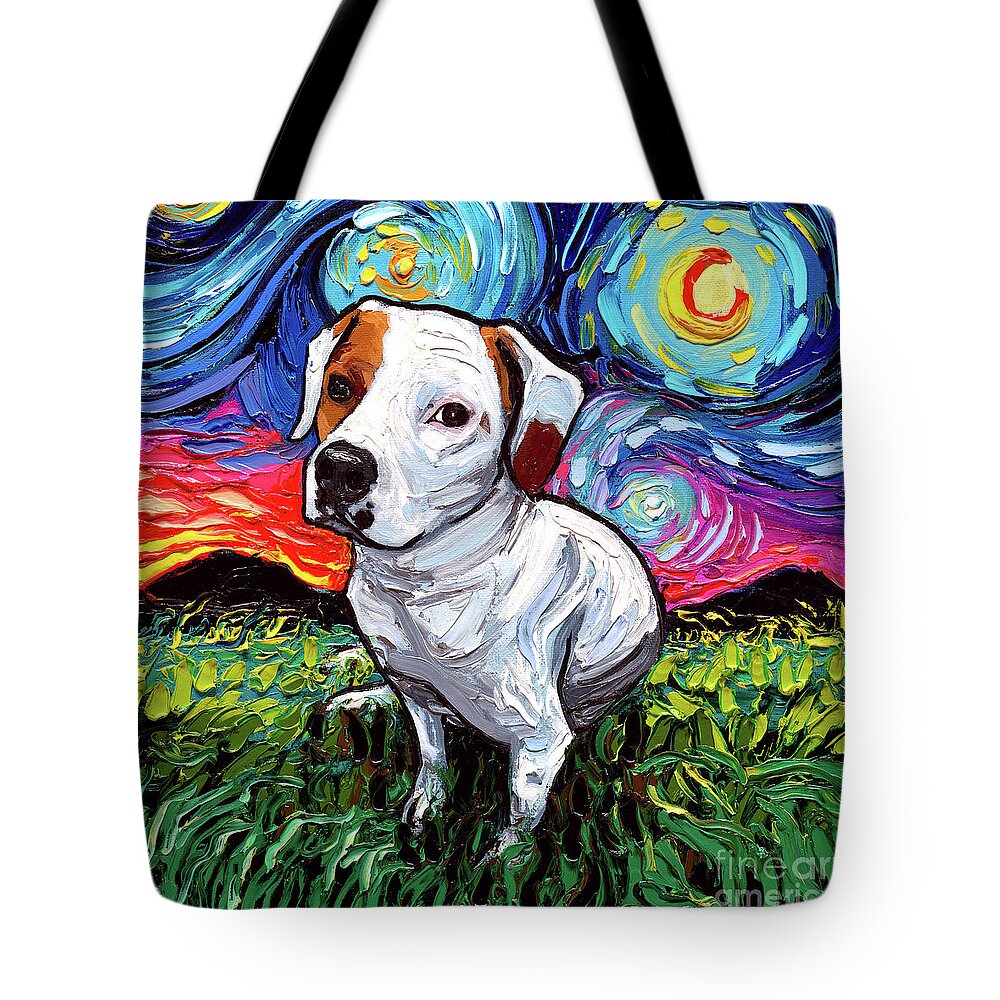 Pitbull Tote Bag featuring the painting Miss Mickey by Aja Trier