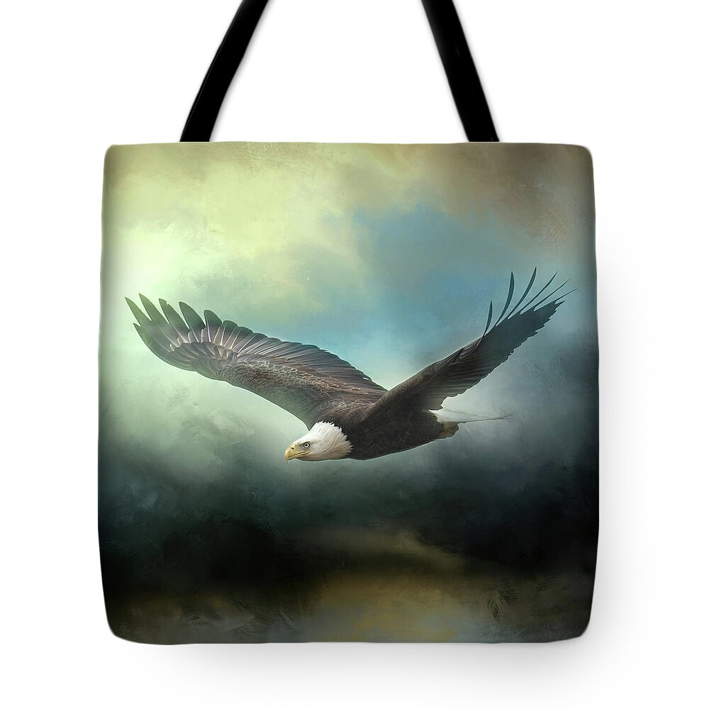 Bald Eagle Tote Bag featuring the photograph Mission Accomplished by Jai Johnson