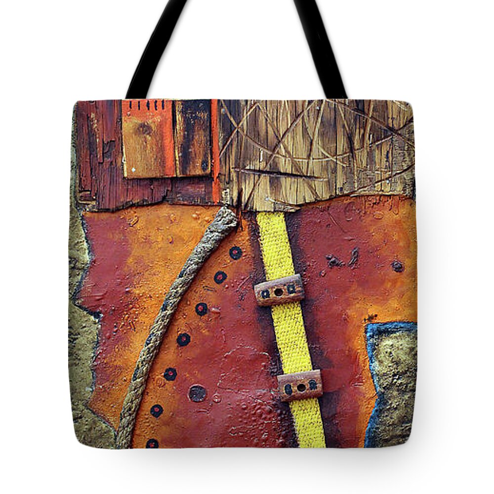 African Art Tote Bag featuring the painting Mission Control by Michael Nene