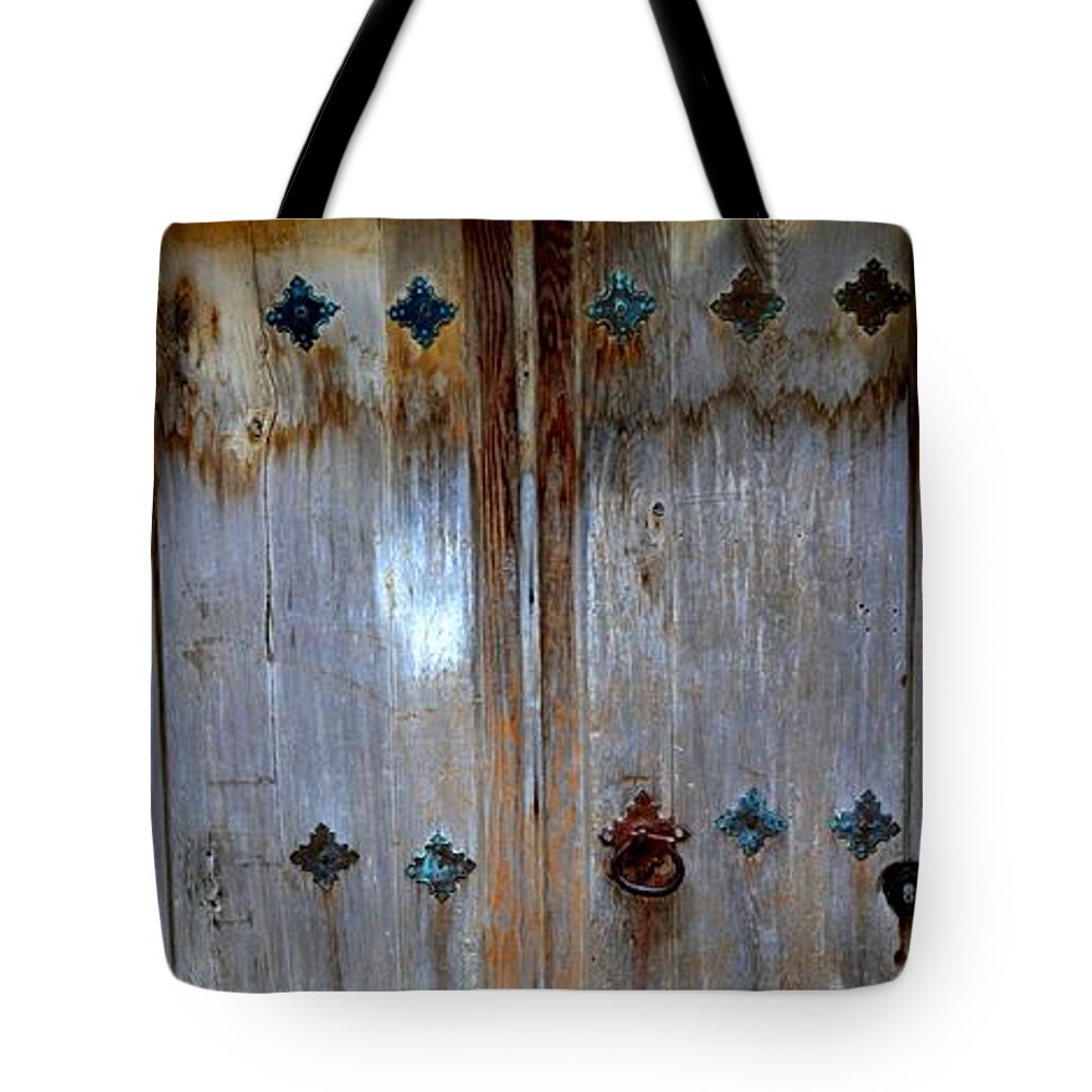 Church Door Tote Bag featuring the photograph Mission Francisco Church Door by Expressions By Stephanie