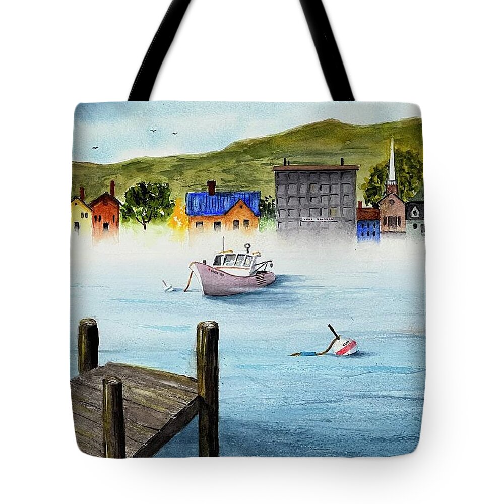  Tote Bag featuring the painting Misty Morning by Joseph Burger