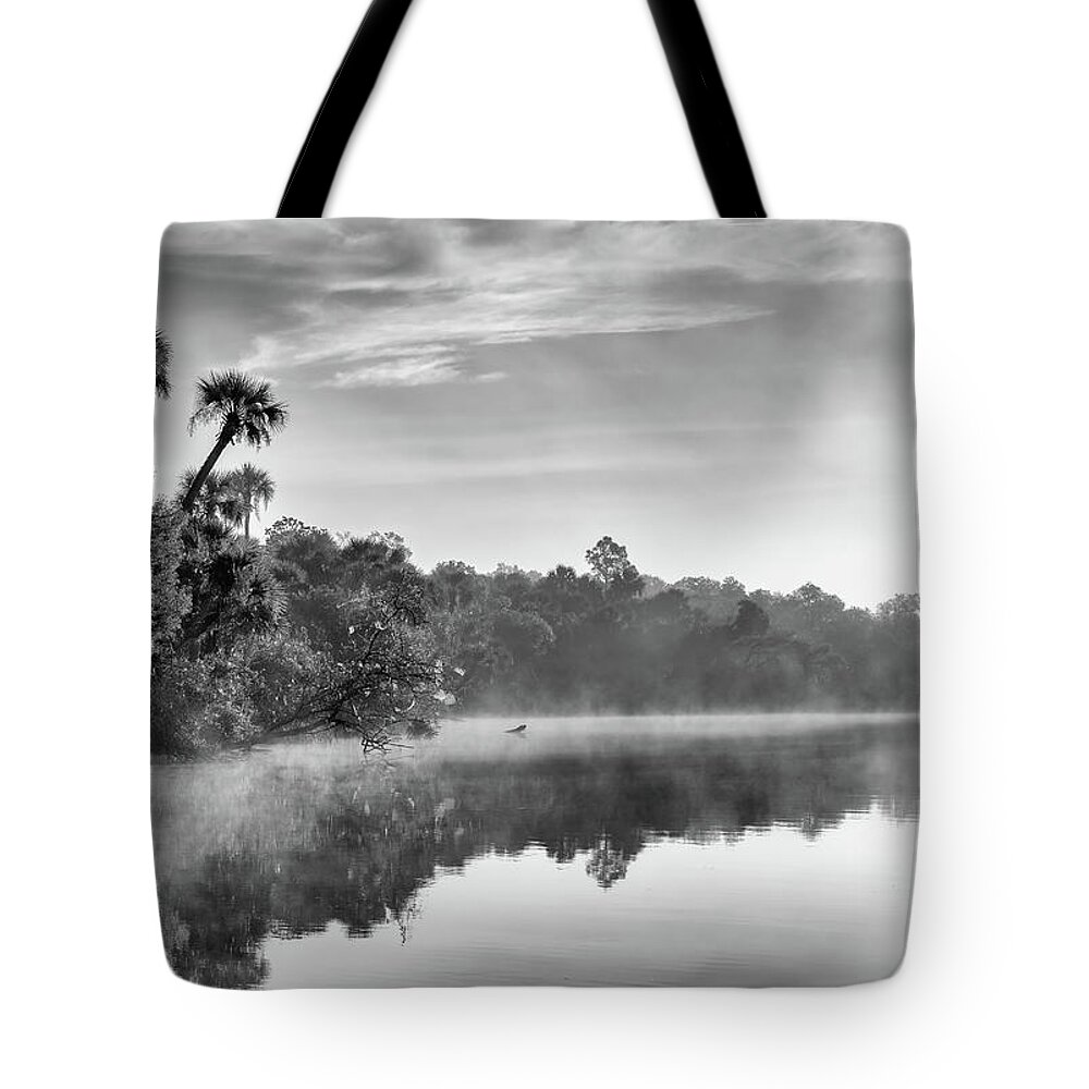 It Was Such A Peaceful And Calm Morning Along The Myakka River At The Jelks Preserve Tote Bag featuring the photograph Misty Morning by Rudy Wilms