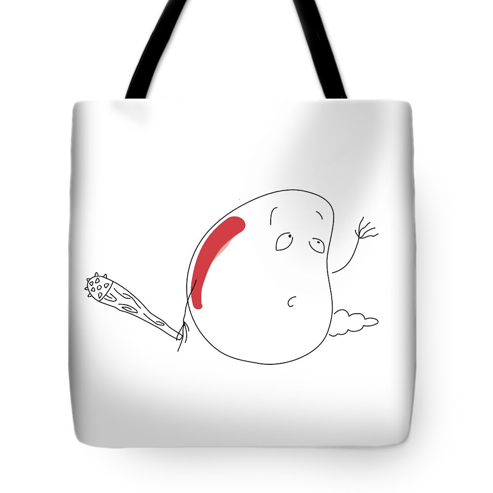 Mo Tote Bag featuring the drawing The Mo Club by J Lyn Simpson