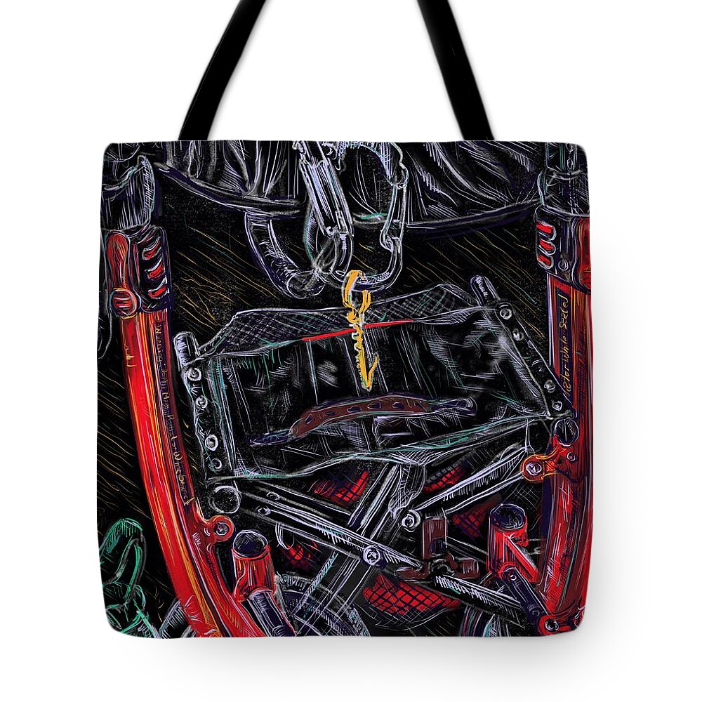 Rollator Tote Bag featuring the digital art Mobility Equipment by Angela Weddle