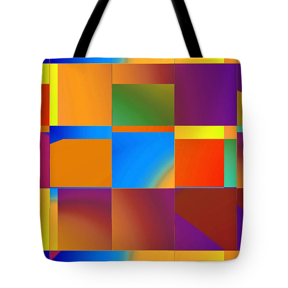 Abstract Tote Bag featuring the digital art Mod 60's Throwback - Pattern by Ronald Mills