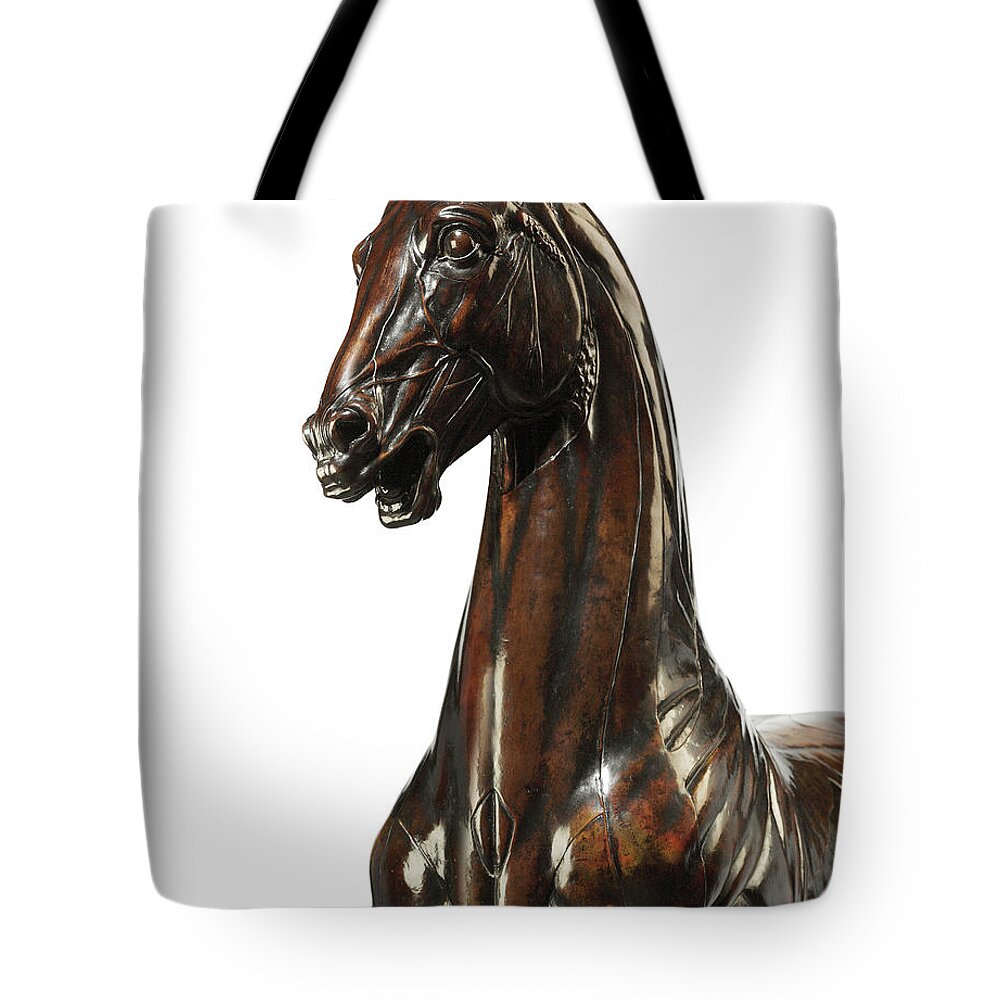 Horse Tote Bag featuring the sculpture Model of an ecorche horse, after the Mattei Horse of the 1580s by Giambologna