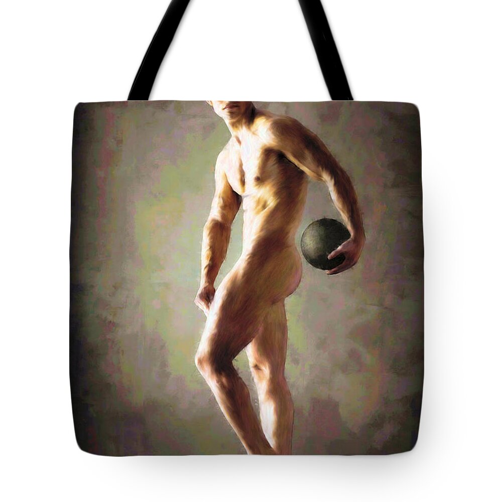 Modern Athlete Tote Bag featuring the painting Modern Athlete by Troy Caperton