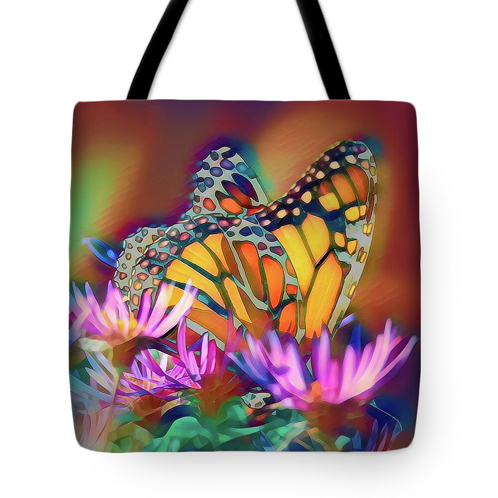 Butterfly Tote Bag featuring the photograph Modern Monarch by Mary Walchuck