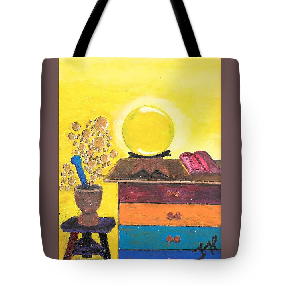 White Magic Tote Bag featuring the painting Modern Mysticism by Esoteric Gardens KN